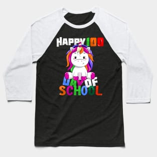 happy 100th day of school unicorn co Baseball T-Shirt